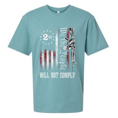 We The People Will Not Comply Ar15 Progun Rights 2a Sueded Cloud Jersey T-Shirt