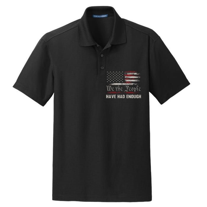 We The People Have Had Enough Vintage US America Flag Dry Zone Grid Polo