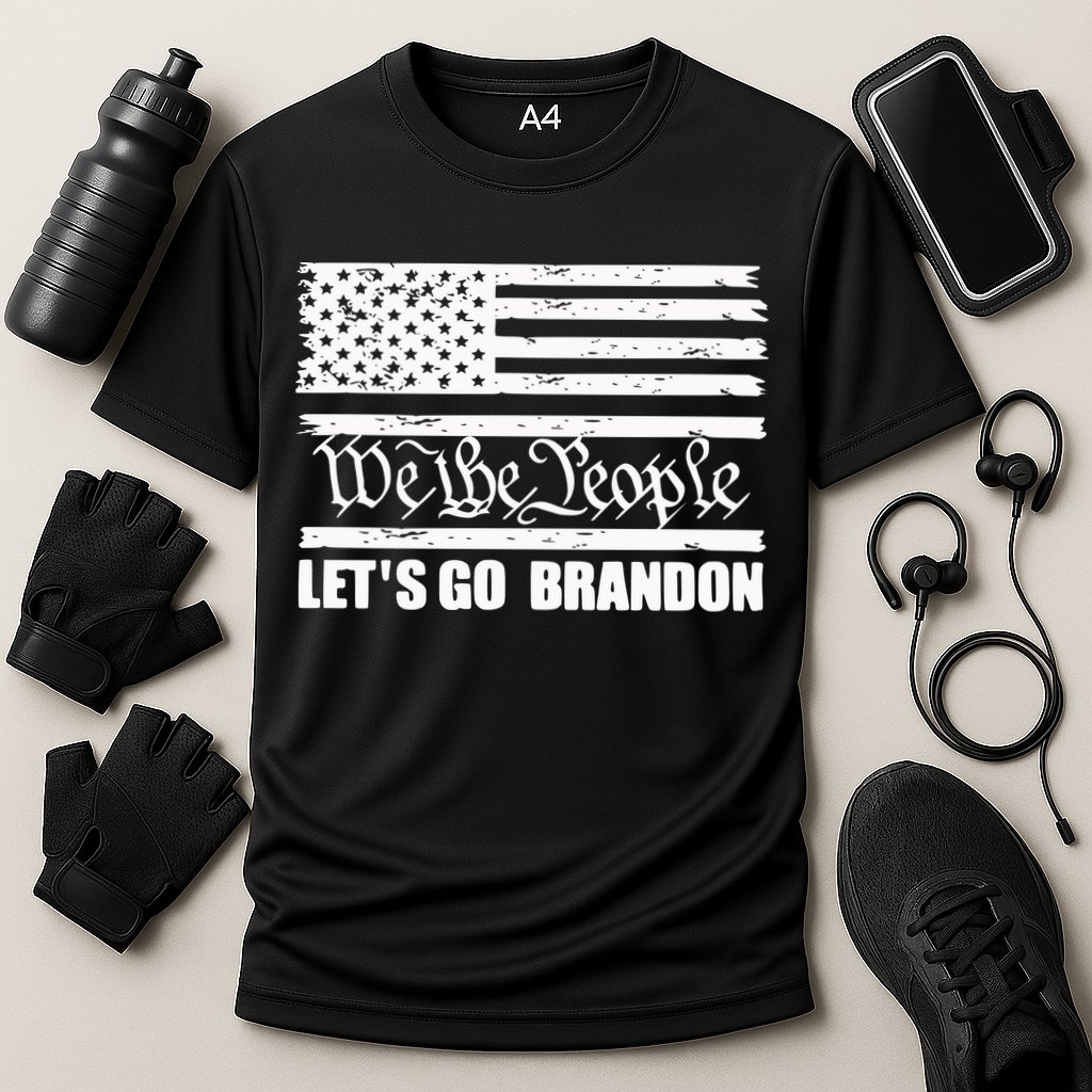 We The People Lets Go Brandon Usa Flag Cooling Performance Crew T-Shirt
