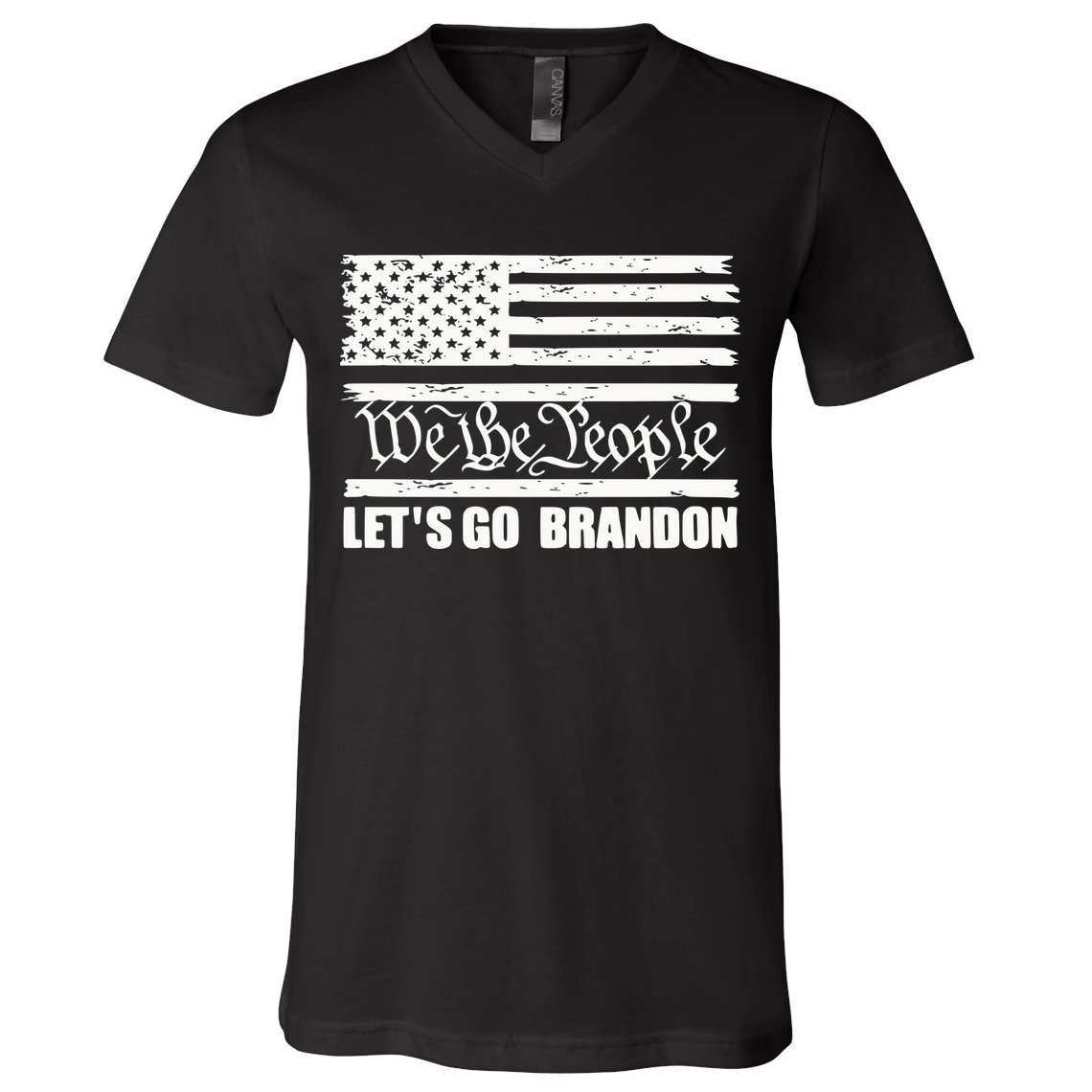 We The People Lets Go Brandon Usa Flag V-Neck T-Shirt