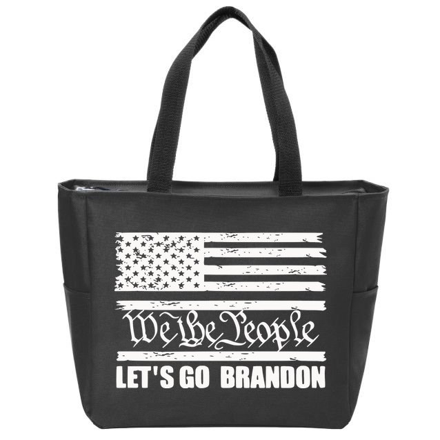 We The People Lets Go Brandon Usa Flag Zip Tote Bag