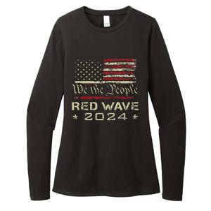 We The People Red Wave 2024 Election Republican Usa Flag Womens CVC Long Sleeve Shirt