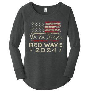 We The People Red Wave 2024 Election Republican Usa Flag Women's Perfect Tri Tunic Long Sleeve Shirt