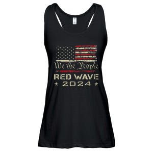 We The People Red Wave 2024 Election Republican Usa Flag Ladies Essential Flowy Tank