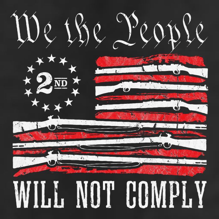 We The People Will Not Comply Progun Rights 2nd Amendment 7 Panel Mesh Trucker Snapback Hat