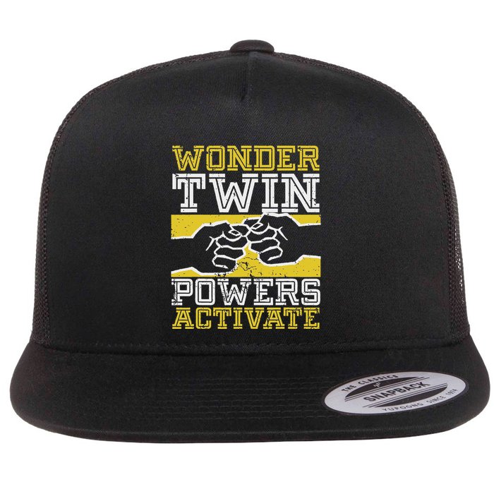 Wonder Twin Power Activated Design Sibling Design Flat Bill Trucker Hat