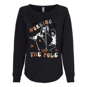 Working The Pole Funny Skeleton Dance Halloween Icu Er Nurse Gift Womens California Wash Sweatshirt