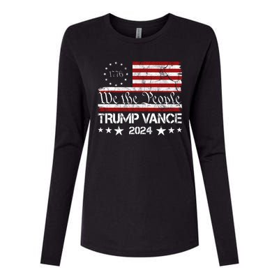 We The People Trump Vance 2024 Vintage Usa Election Womens Cotton Relaxed Long Sleeve T-Shirt