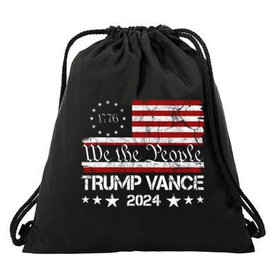 We The People Trump Vance 2024 Vintage Usa Election Drawstring Bag