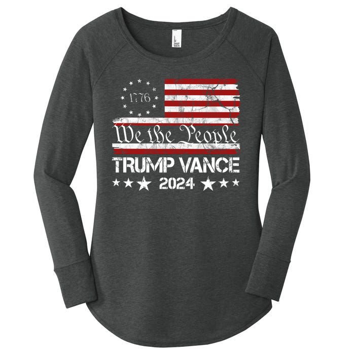 We The People Trump Vance 2024 Vintage Usa Election Women's Perfect Tri Tunic Long Sleeve Shirt