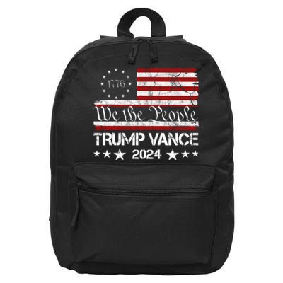 We The People Trump Vance 2024 Vintage Usa Election 16 in Basic Backpack