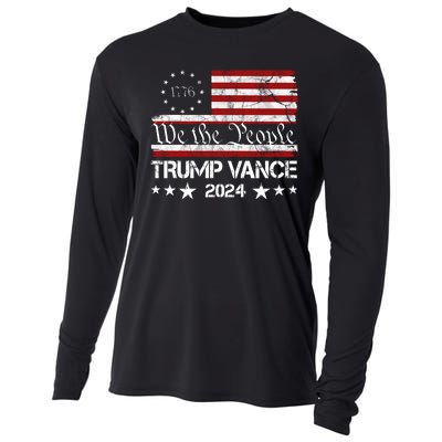 We The People Trump Vance 2024 Vintage Usa Election Cooling Performance Long Sleeve Crew