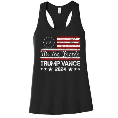 We The People Trump Vance 2024 Vintage Usa Election Women's Racerback Tank