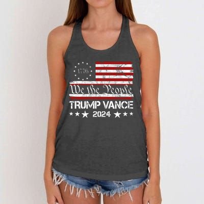 We The People Trump Vance 2024 Vintage Usa Election Women's Knotted Racerback Tank