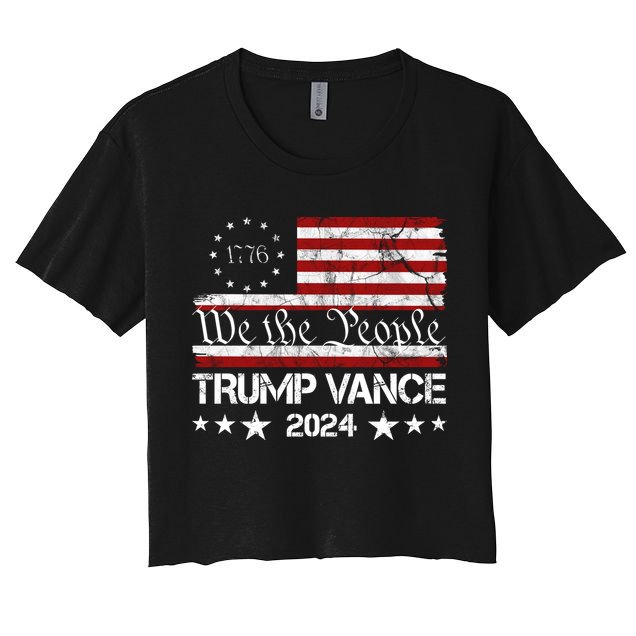We The People Trump Vance 2024 Vintage Usa Election Crop Top