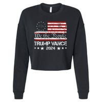 We The People Trump Vance 2024 Vintage Usa Election Cropped Pullover Crew