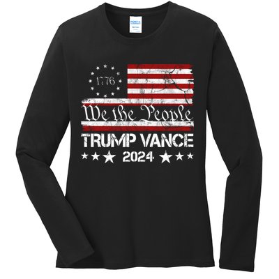 We The People Trump Vance 2024 Vintage Usa Election Ladies Long Sleeve Shirt