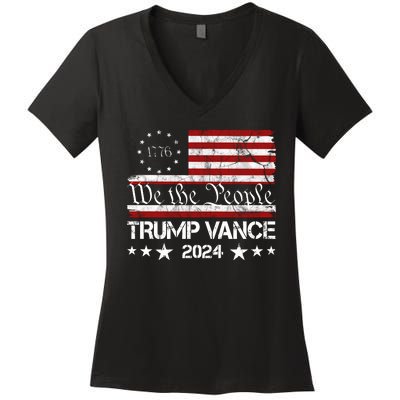 We The People Trump Vance 2024 Vintage Usa Election Women's V-Neck T-Shirt