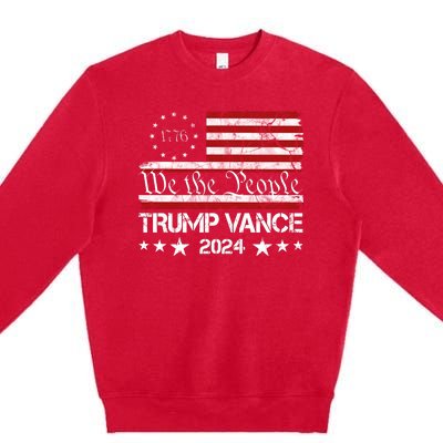 We The People Trump Vance 2024 Vintage Usa Election Premium Crewneck Sweatshirt