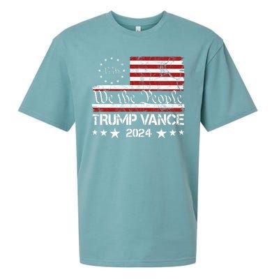 We The People Trump Vance 2024 Vintage Usa Election Sueded Cloud Jersey T-Shirt