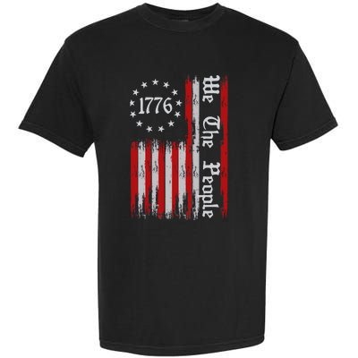 We The People 1776 Distressed Usa American Flag Garment-Dyed Heavyweight T-Shirt