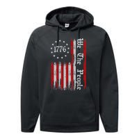 We The People 1776 Distressed Usa American Flag Performance Fleece Hoodie