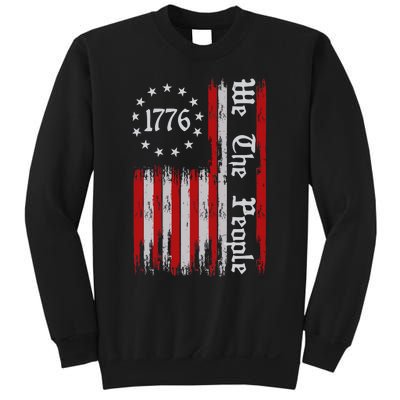 We The People 1776 Distressed Usa American Flag Sweatshirt