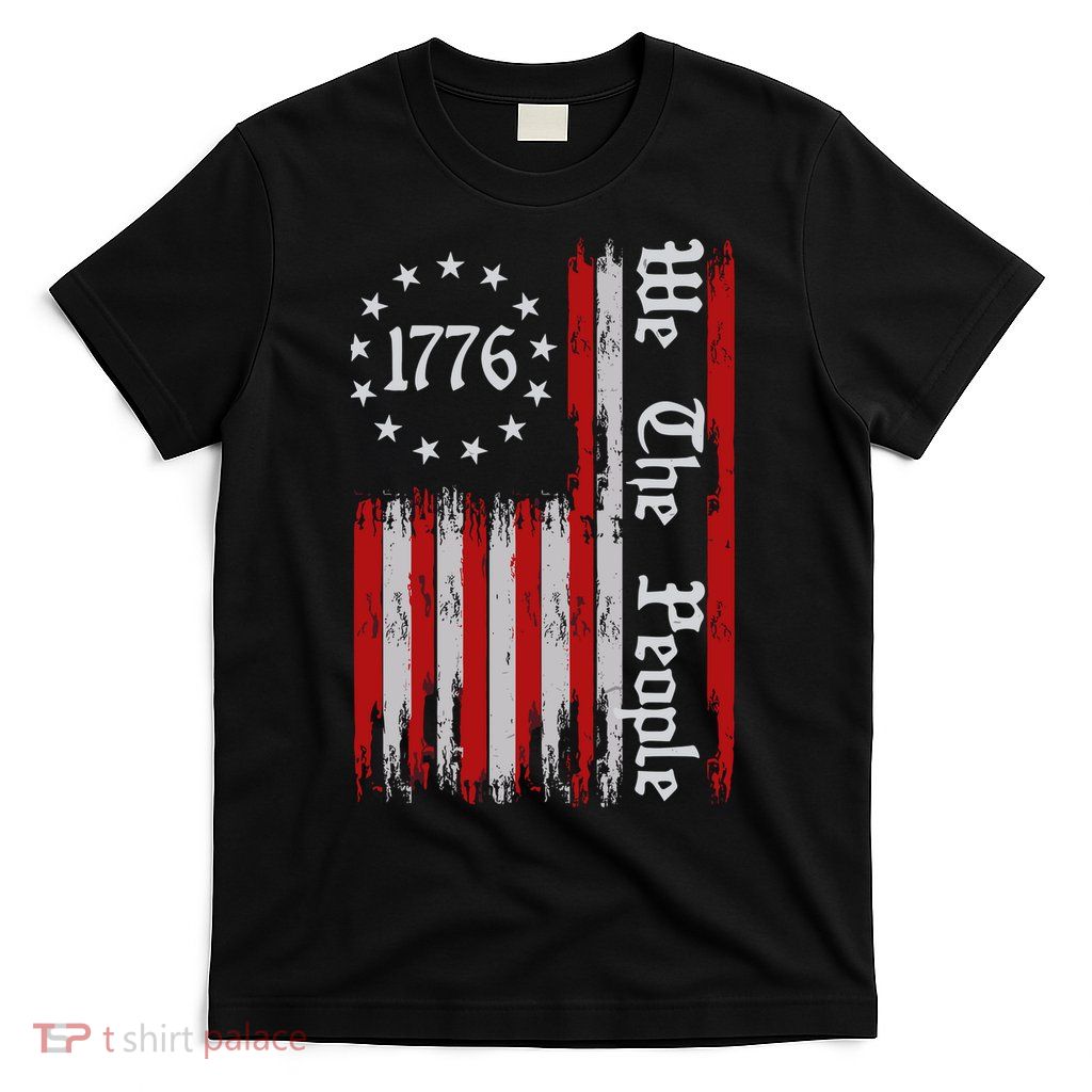 We The People 1776 Distressed Usa American Flag T-Shirt