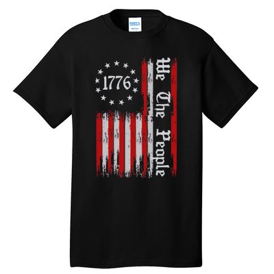 We The People 1776 Distressed Usa American Flag Tall T-Shirt