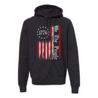 We The People 1776 Distressed Usa American Flag Premium Hoodie