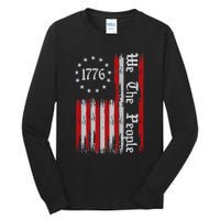 We The People 1776 Distressed Usa American Flag Tall Long Sleeve T-Shirt