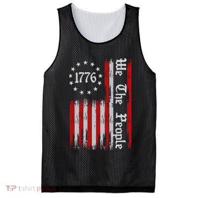 We The People 1776 Distressed Usa American Flag Mesh Reversible Basketball Jersey Tank