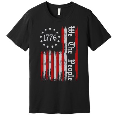 We The People 1776 Distressed Usa American Flag Premium T-Shirt