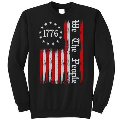 We The People 1776 Distressed Usa American Flag Tall Sweatshirt