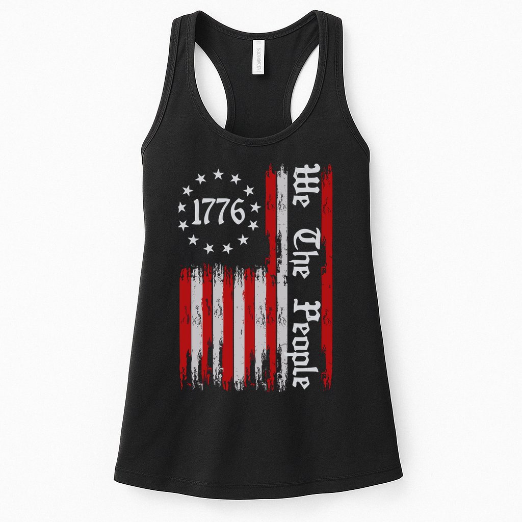 We The People 1776 Distressed Usa American Flag Womens Tank Top