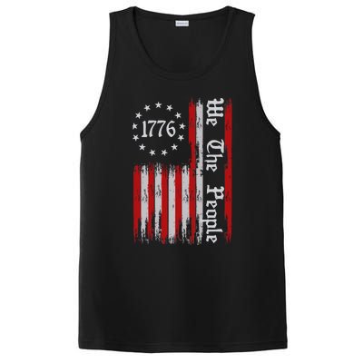 We The People 1776 Distressed Usa American Flag PosiCharge Competitor Tank