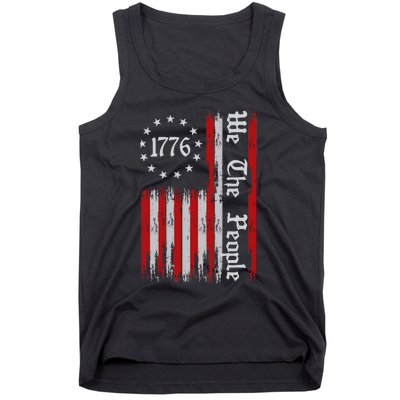 We The People 1776 Distressed Usa American Flag Tank Top