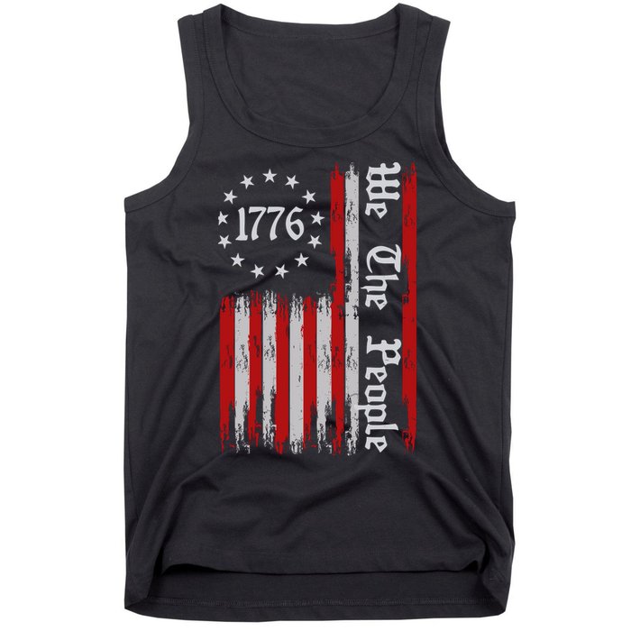 We The People 1776 Distressed Usa American Flag Tank Top