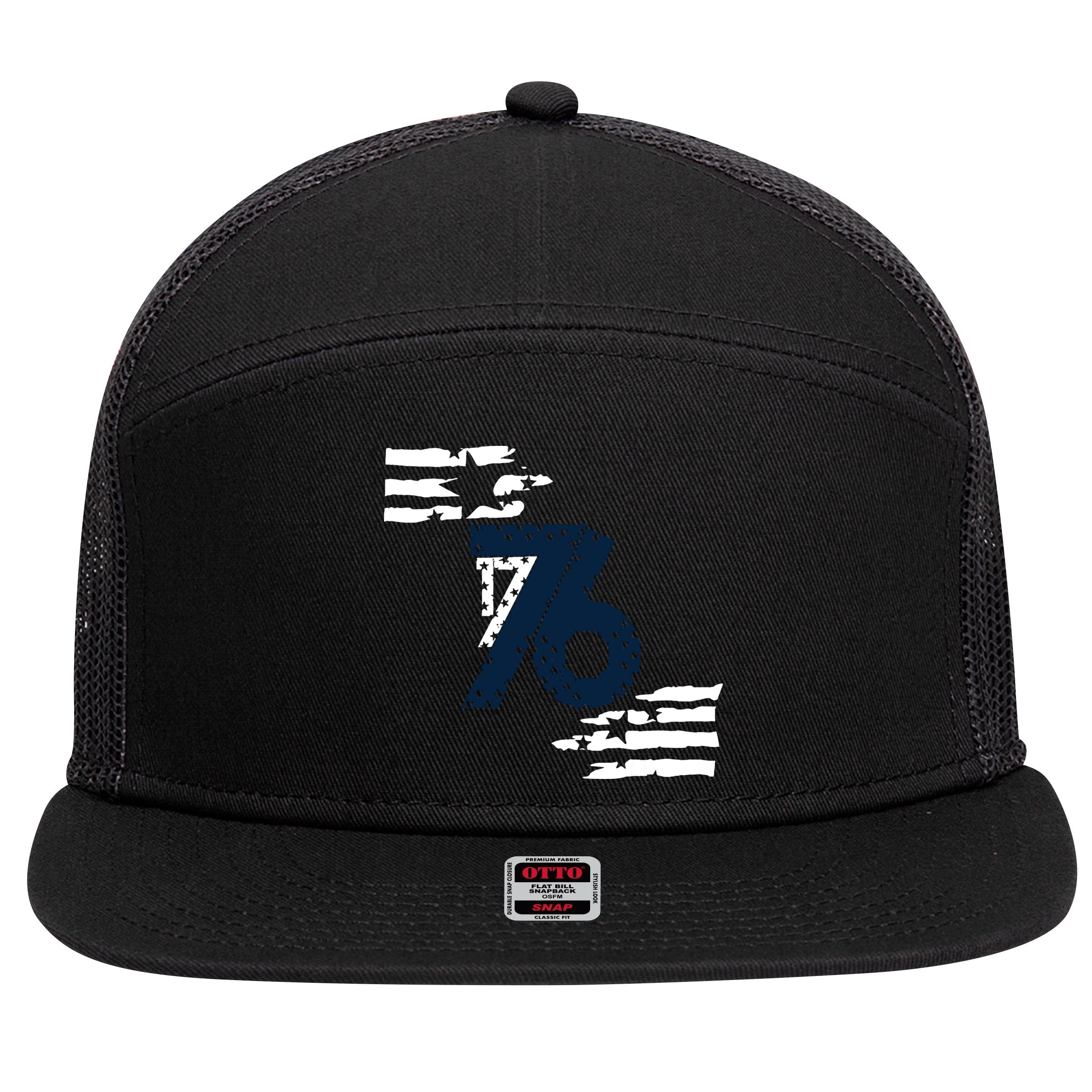 We The People 1776 American Flag 7 Panel Mesh Trucker Snapback Hat