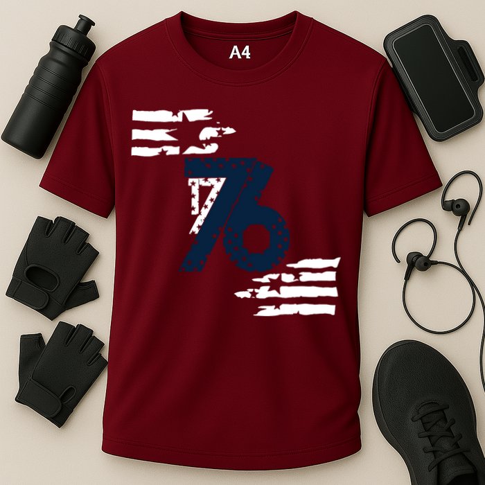 We The People 1776 American Flag Cooling Performance Crew T-Shirt