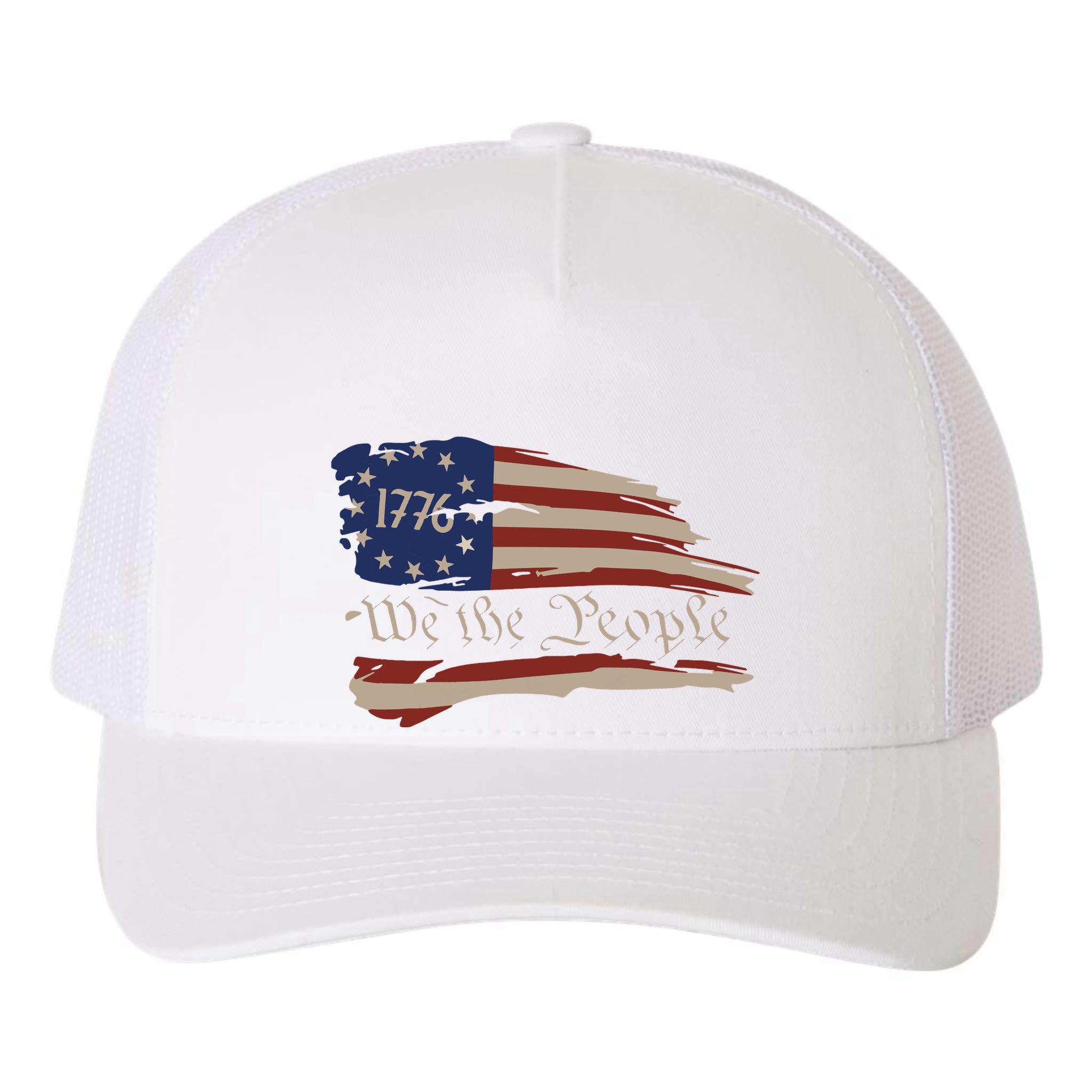 We The People 1776 Founding Fathers Constitution American Yupoong Adult 5-Panel Trucker Hat