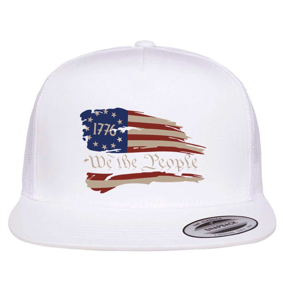We The People 1776 Founding Fathers Constitution American Flat Bill Trucker Hat