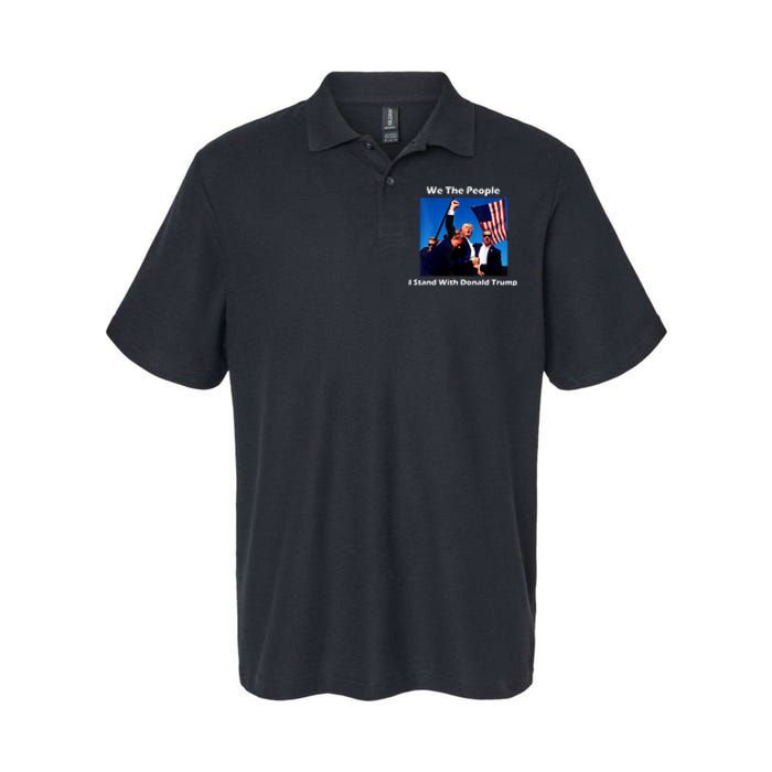 We The People I Stand With Donald Trump Softstyle Adult Sport Polo