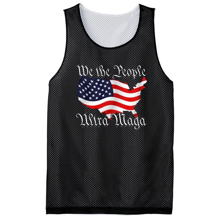 We The People Ultra Maga Pro Trump Conservative GOP US Flag Mesh Reversible Basketball Jersey Tank