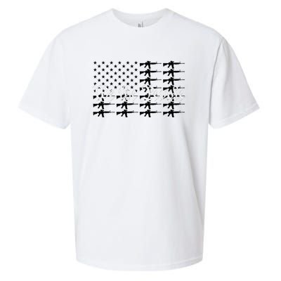 We The People Patriotic USA AR15 Rifle Flag 4th July Gun Sueded Cloud Jersey T-Shirt