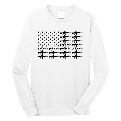 We The People Patriotic USA AR15 Rifle Flag 4th July Gun Long Sleeve Shirt