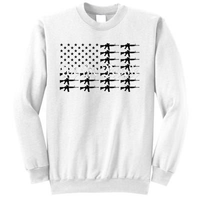 We The People Patriotic USA AR15 Rifle Flag 4th July Gun Sweatshirt