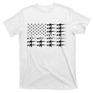 We The People Patriotic USA AR15 Rifle Flag 4th July Gun T-Shirt