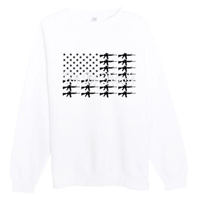 We The People Patriotic USA AR15 Rifle Flag 4th July Gun Premium Crewneck Sweatshirt