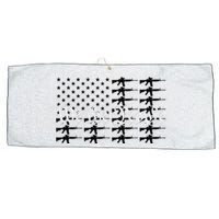 We The People Patriotic USA AR15 Rifle Flag 4th July Gun Large Microfiber Waffle Golf Towel